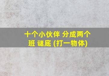 十个小伙伴 分成两个班 谜底 (打一物体)